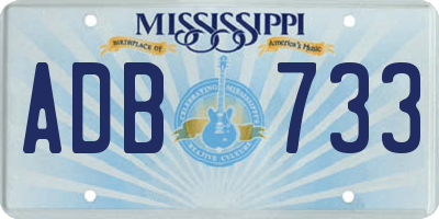 MS license plate ADB733