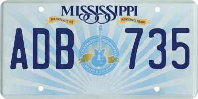 MS license plate ADB735