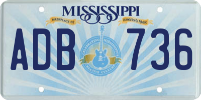 MS license plate ADB736