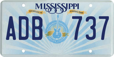 MS license plate ADB737