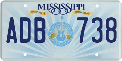 MS license plate ADB738