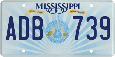 MS license plate ADB739