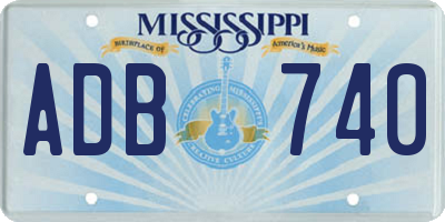 MS license plate ADB740
