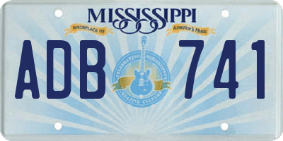 MS license plate ADB741