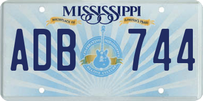 MS license plate ADB744