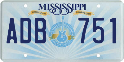 MS license plate ADB751
