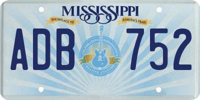 MS license plate ADB752