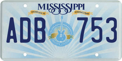 MS license plate ADB753