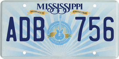 MS license plate ADB756