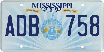 MS license plate ADB758