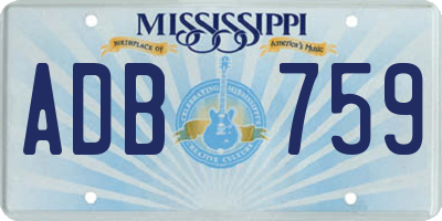 MS license plate ADB759