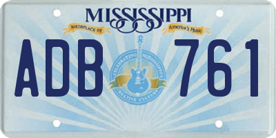 MS license plate ADB761