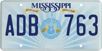 MS license plate ADB763