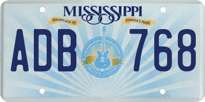 MS license plate ADB768