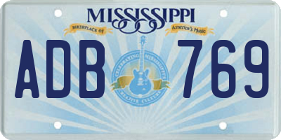 MS license plate ADB769