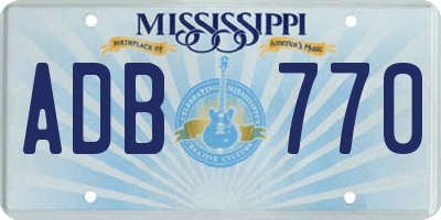 MS license plate ADB770