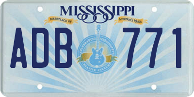 MS license plate ADB771