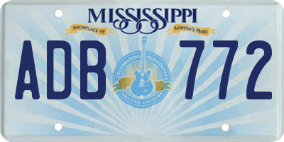MS license plate ADB772