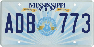 MS license plate ADB773