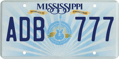 MS license plate ADB777