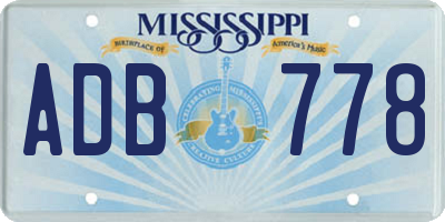 MS license plate ADB778