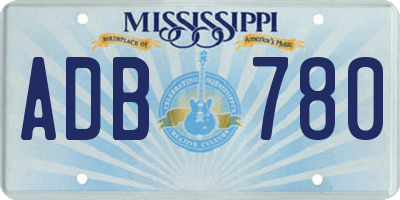 MS license plate ADB780