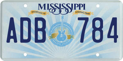 MS license plate ADB784