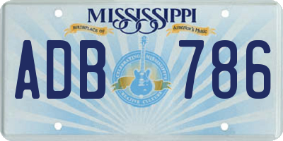 MS license plate ADB786