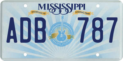 MS license plate ADB787