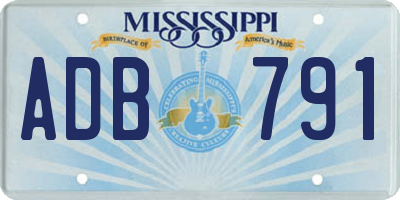 MS license plate ADB791