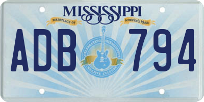 MS license plate ADB794