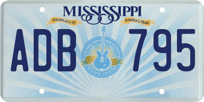 MS license plate ADB795