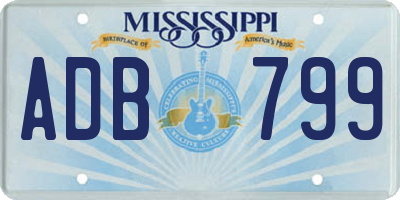 MS license plate ADB799