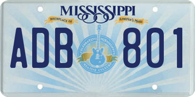 MS license plate ADB801