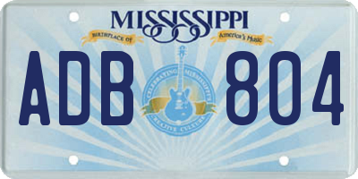 MS license plate ADB804