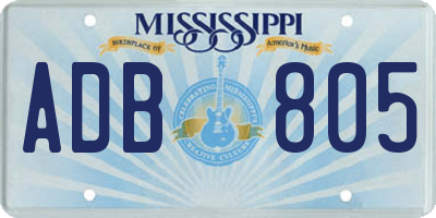 MS license plate ADB805