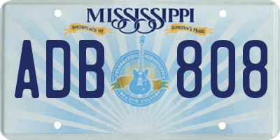 MS license plate ADB808