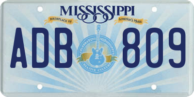 MS license plate ADB809