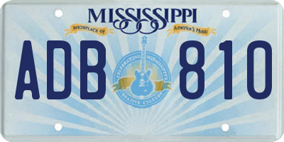 MS license plate ADB810