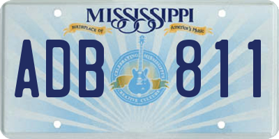 MS license plate ADB811