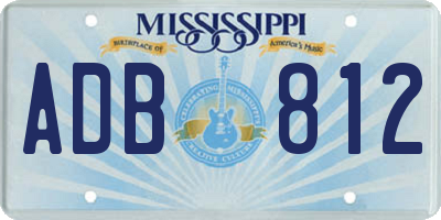 MS license plate ADB812