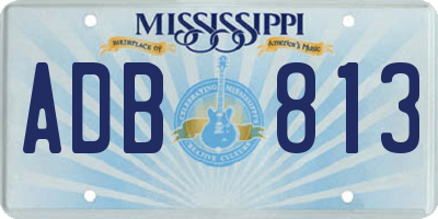 MS license plate ADB813