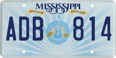 MS license plate ADB814