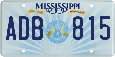 MS license plate ADB815