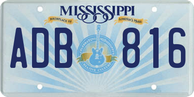 MS license plate ADB816