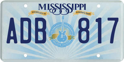 MS license plate ADB817