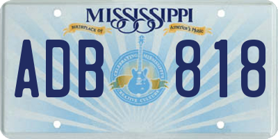 MS license plate ADB818