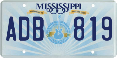 MS license plate ADB819