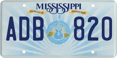 MS license plate ADB820
