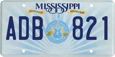 MS license plate ADB821